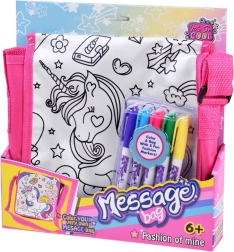 Bolso infantil bandolera para colorear – unicornio