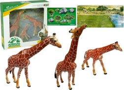 Figuras educativas de jirafas Familia 3 uds + Fondo África