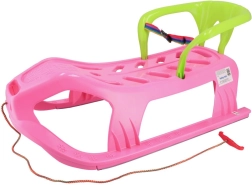 Trineo de plástico con respaldo Baby Mix Snow Star rosa