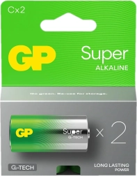 Batería alcalina C LR14 GP Super, 2 uds.