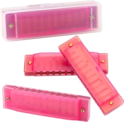 Armónica diatónica rosa para niños y principiantes con estuche