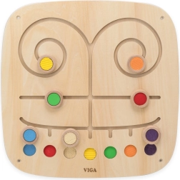 Panel mural de manipulación Viga Toys con pistas de colores