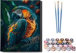 Pintura por números: Loro en bastidor de 40x50 cm