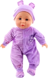 Muñeca bebé con sonido y vestido morado de 30 cm