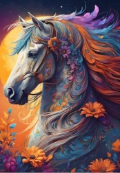 Puzzle Caballo de flores 1000 piezas