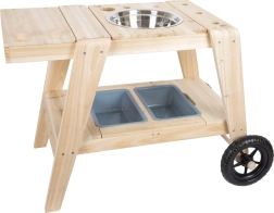 Cocinita exterior de madera para niños small foot – mud kitchen compacta y móvil