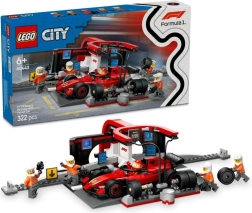LEGO City 60443 Parada en boxes de F1 y personal con coche Ferrari