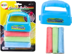 Juego de tizas con soporte, tizas gruesas para acera, 3 uds
