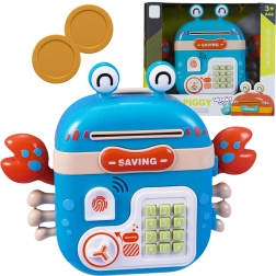 Hucha electrónica cangrejo con caja fuerte con PIN – WOOPIE, azul