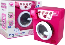 Lavadora infantil a pilas con efectos, rosa