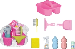 Set infantil de limpieza de 9 piezas con portador y accesorios