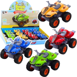 Quad con tracción, ruedas de goma y carrocería de metal