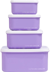 Juego de cuatro cajas para tentempiés A Little Lovely Company – Jednorožci