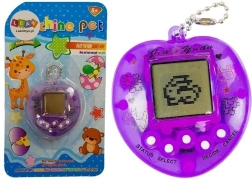 Juego electrónico Tamagotchi morado con cadena corta