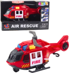 Helicóptero de bomberos con luces y sonidos con grúa – rojo