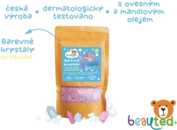 Cristales de baño de colores con probióticos en bolsa resellable