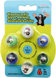 Set de canicas de vidrio Krtek mix 6 uds