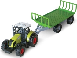 Tractor con remolque para pacas de heno con sonido