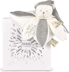 Set de regalo: doudou de peluche Osito con gorrito gris