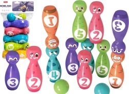 Juego de bolos con caras divertidas