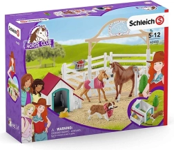 Schleich Horse Club caballos de visita con la perrita Ruby – set con valla y caseta