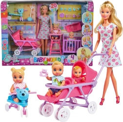 Steffi Love habitación infantil – mamá con bebés, cochecito y accesorios