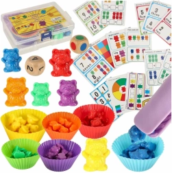 Ositos Montessori: juego para aprender a contar y colores, 44 piezas
