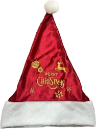Gorro navideño con estampado dorado
