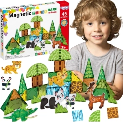 Woopie bloques de construcción magnéticos 3D – set educativo animales exóticos, 45 piezas