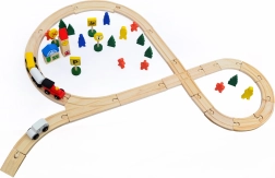 Vía de tren de madera – set de 48 piezas