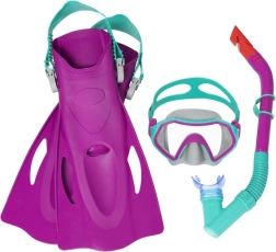 Bestway Hydro Swim Firefish set infantil de snorkel con máscara, tubo y aletas, azul (7+)