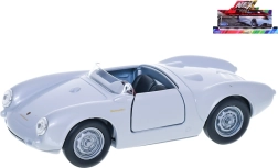 Welly Porsche 550 Spyder modelo de coche metálico plateado de 12 cm