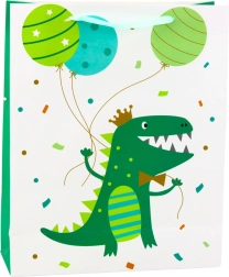 Bolsa de regalo Dinosaurio con globos 32 x 26 x 10 cm