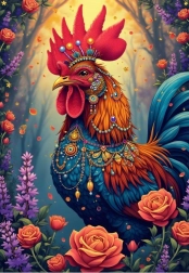 Puzle Jardín secreto de gallos 1000 piezas