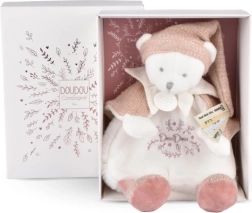 Set de regalo Doudou – peluche de apego osito con gorrito rosa 25 cm