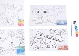 Lienzo para pintar con plantilla 30 × 24 cm con pinturas y pincel