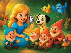 Puzzle de madera Princesa y enanitos 40 piezas WOODEN CITY