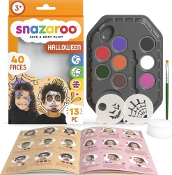 Snazaroo set de 8 colores para cara y cuerpo con plantillas Halloween