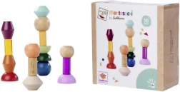 Bloques apilables Montessori – juego de construcción geométrico de madera