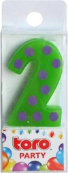 Vela para tarta número 2 TORO, para pinchar 4,5 cm