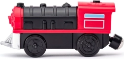 Locomotora roja a pilas