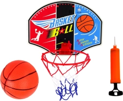 Mini set de baloncesto con tablero, aro, balón y bomba