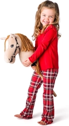 Hobby horse Gracja – caballito de palo de mimbre con suave felpa