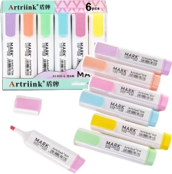 Resaltadores escolares pasteles 6 uds