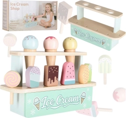 Heladería infantil de madera – puesto de helados (10 piezas)