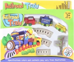 Circuito de tren con locomotora de cuerda y 2 vagones