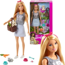 Barbie niñera de mascotas con accesorios