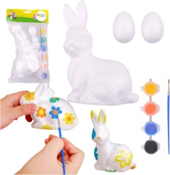 Set para pintar decoraciones de poliestireno Conejo y 2 huevos
