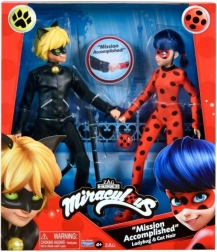Figuras Miraculous Ladybug y Gato Noir con accesorios