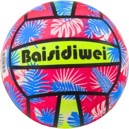 Balón de goma con hojas rosa-azul 24 cm